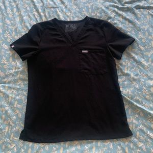 Figs Black Catarina Scrub Top - Small
